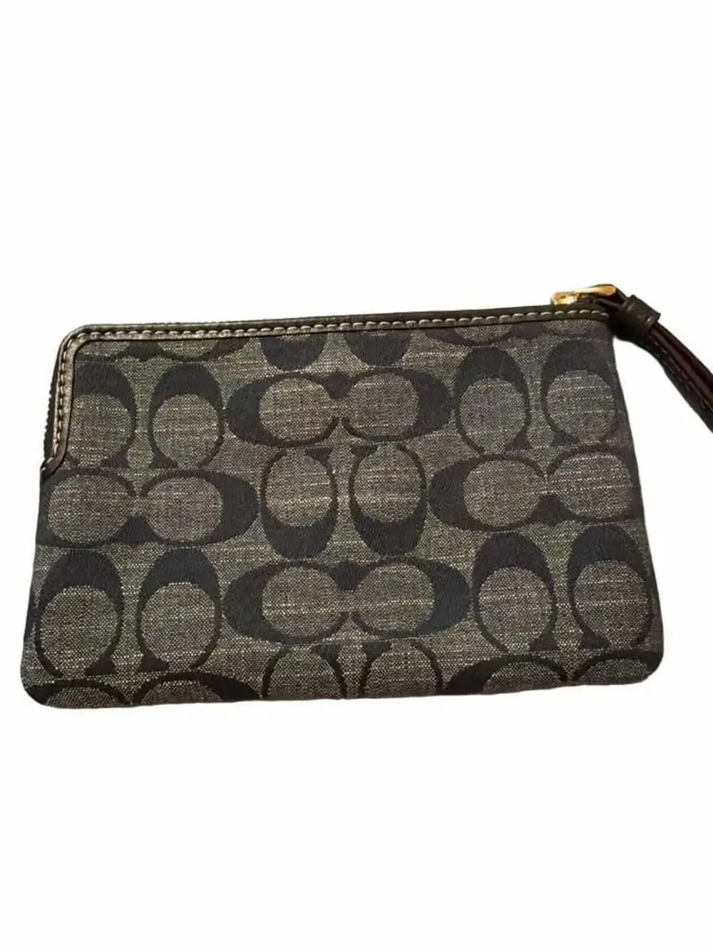 Coach Corner Zip Wristlet in Signature Denim Chambray